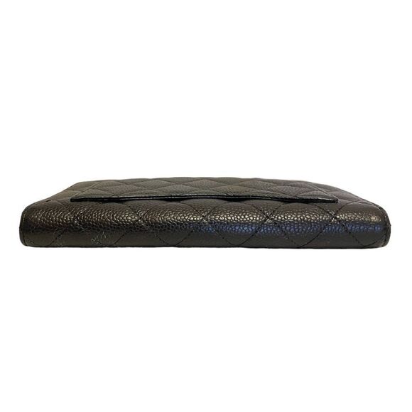 ❤️SOLD❤️2012 CHANEL Continental Black Caviar Quilted CLASSIC Leather Wallet - Picture 7 of 16